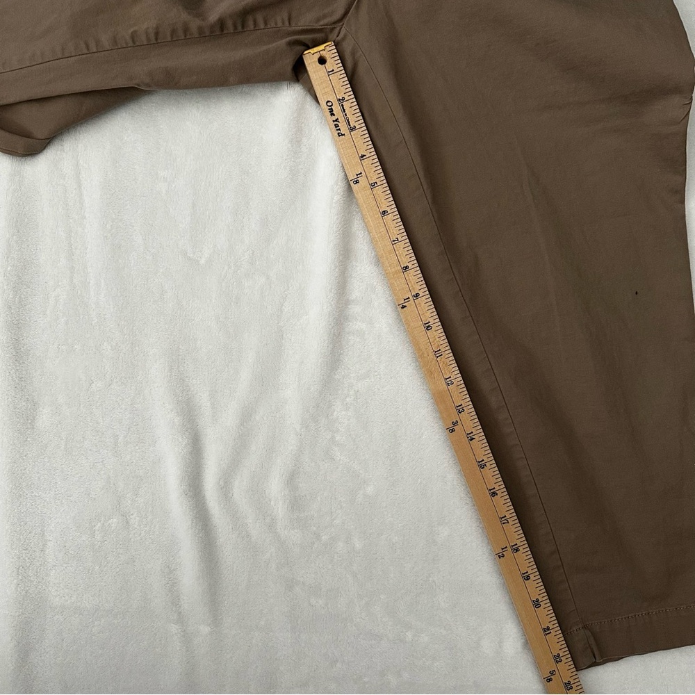 LOFT Outlet Curvy Crop Pants Women’s Sz 10 Brown Stretch Ankle Button Hem Career - Picture 10 of 12